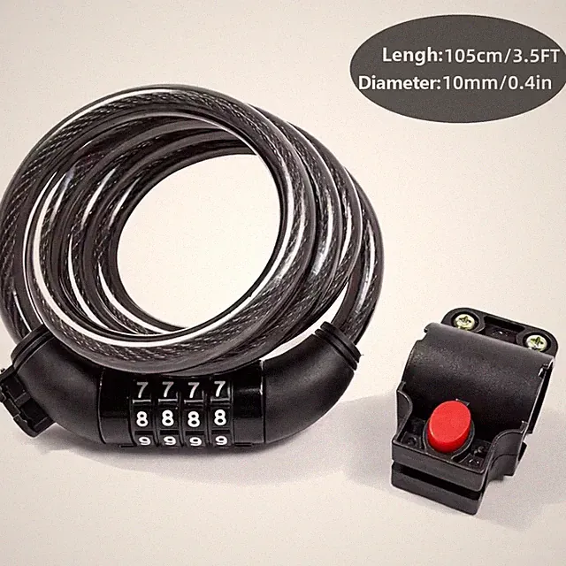 3.5ft Heavy-Duty Bike Lock – 4-Digit Combo Cable for Bikes, E-Bikes & Scooters