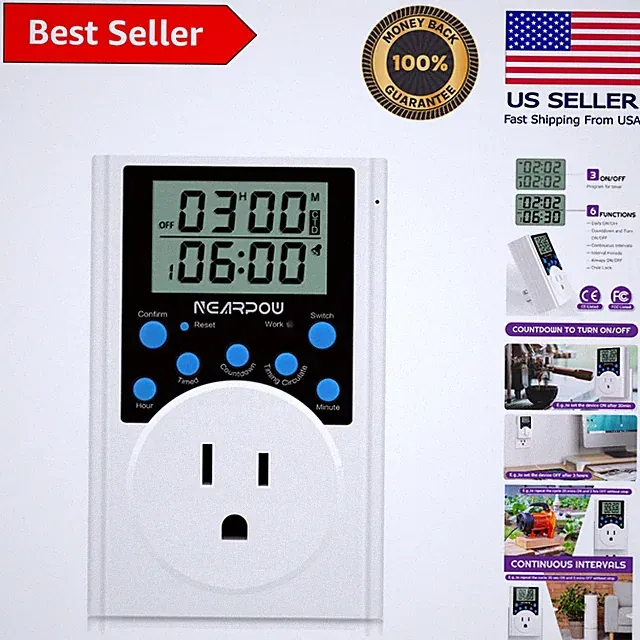 Advanced Infinite Cycle Timer Outlet - Child Lock & Power Protection Included