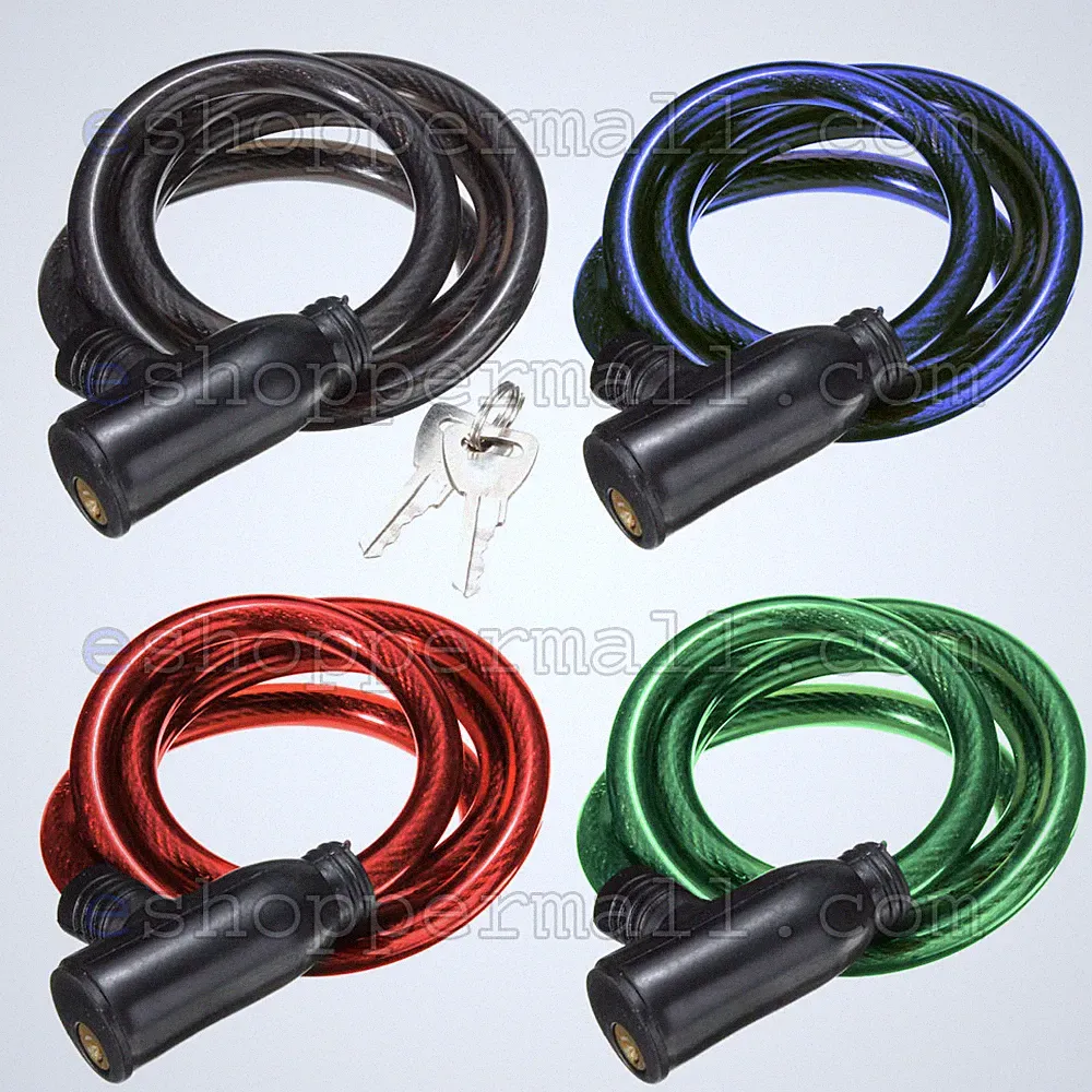Bicycle Cable Lock Bike Lock Heavy Duty 10mm x 36" Anti Theft Device w/ 2 key(s)