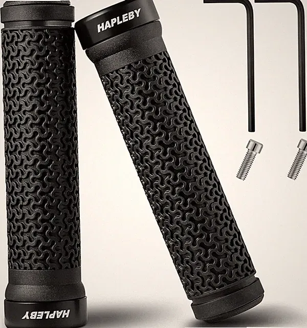 Durable Rubber Handlebar Grips for Bikes - Anti-Slip Locking Design Included