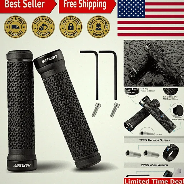 High-Quality Bike Handlebar Grips with Lock-On Mechanism & Allen Wrench Included