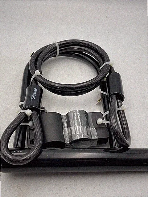Master Lock U-Lock Cable Combo Bike Lock Heavy Duty Black Keys Included Steel