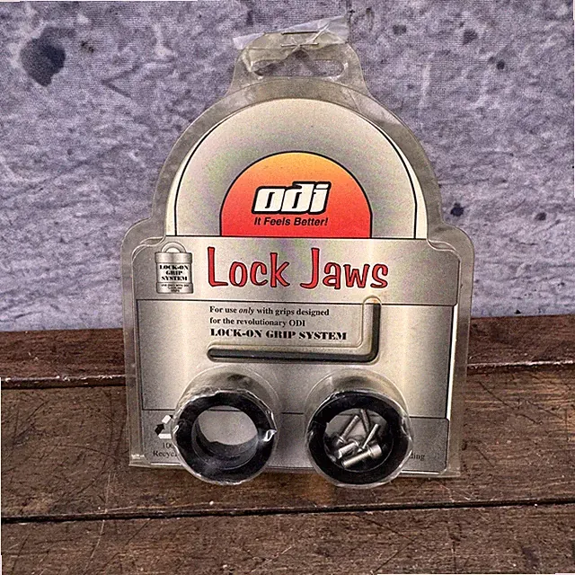 ODI Lock Jaws Handlebar Lock-On Grip Clamps Black Pair Aluminum MTB BMX Bike