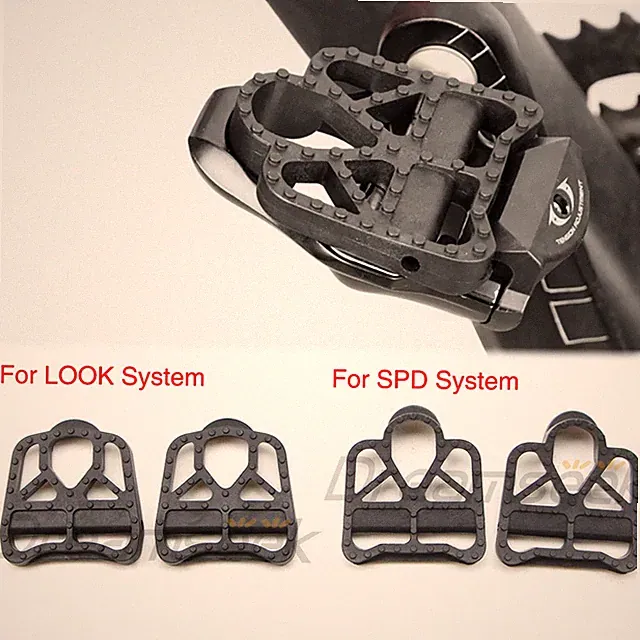 Road Bike Lock Pedal Convert Adapter Bicycle Conversion for SPD KEO LOOK System