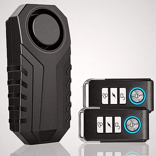 Security Bike Alarm with 2 Remote Wireless Anti-Theft Vibration 113dB Waterproof