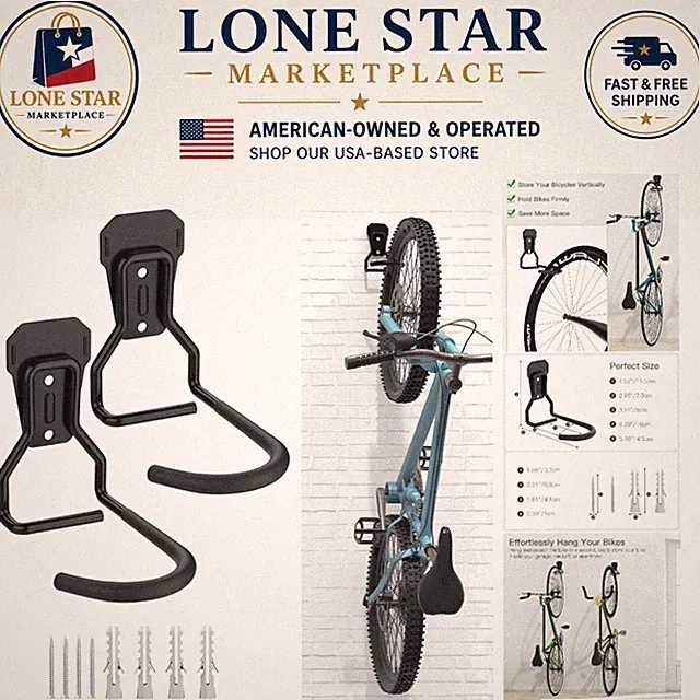 Space-Saving Black Iron Bike Storage Rack - Safety Locking Mechanism Included