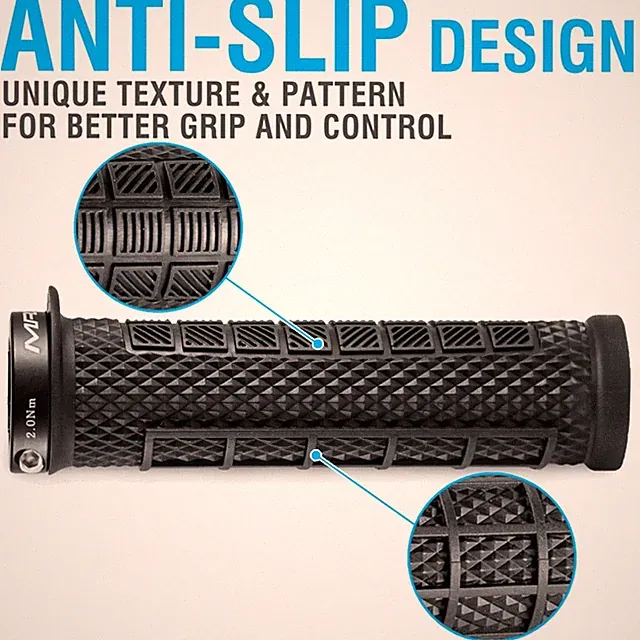 TPR Rubber Mountain Bike Grips - Anti-Slip & Shock Absorbing