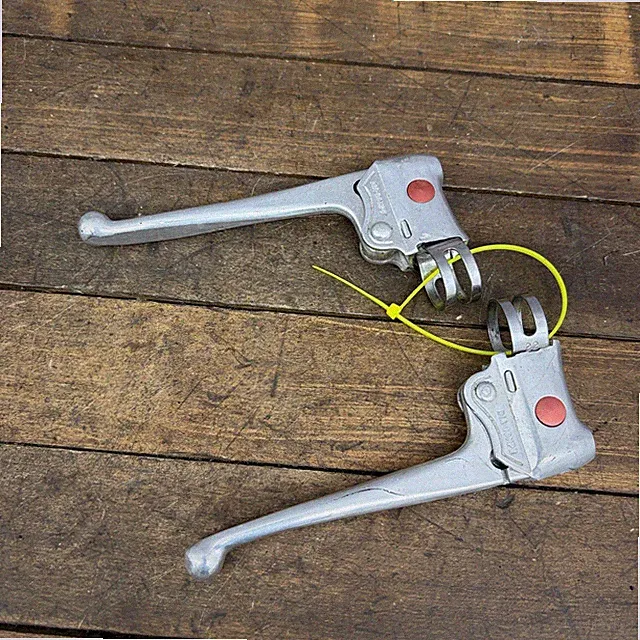 Vintage Dia-Compe BMX Brake Levers 83 1983 Pair Silver Red Dot 4-Finger 22.2